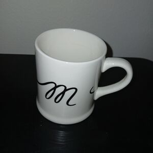 Elegant White Mug with Black Script